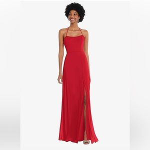 Dessy Group Scoop Neck Convertible Tie-strap Maxi Dress